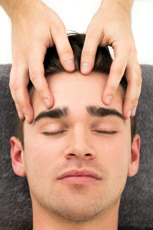 Attractive guy in spa salon